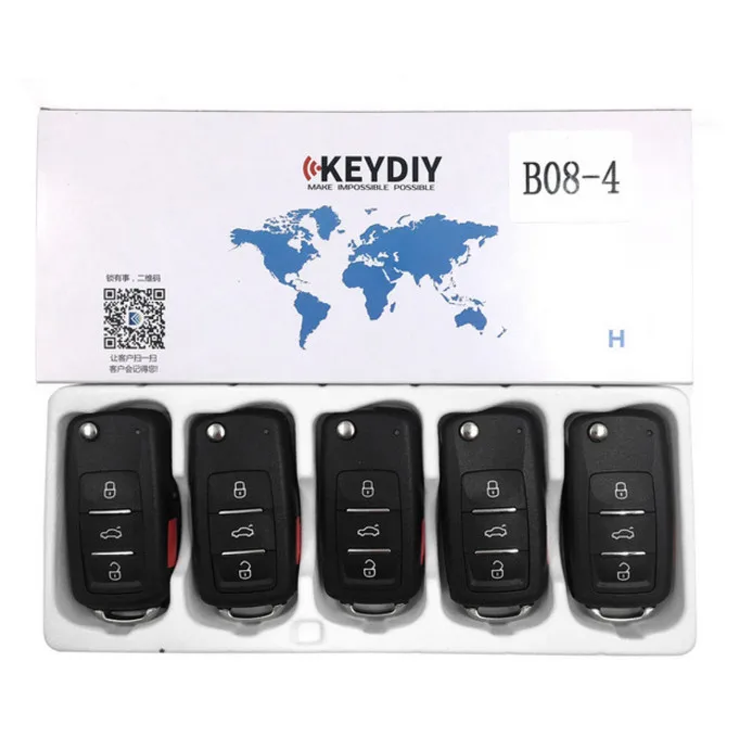 1Pc Keydiy Kd B08 B08-3 + 1 Originele Universele 4 Knop Afstandsbediening Smart Key Afstandsbediening Voor KD900 KD-x2 kd Mini