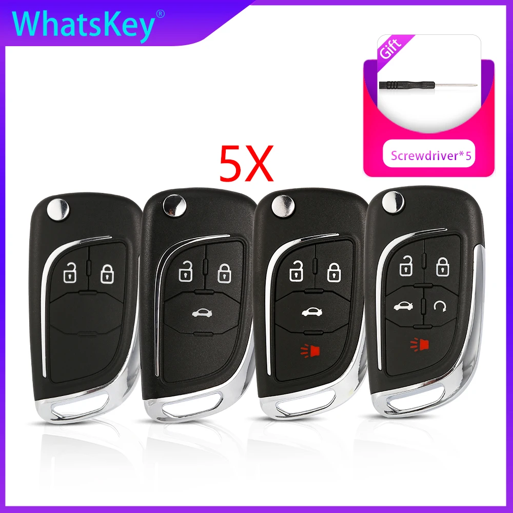 WhatsKey 5pcs For Chevrolet Cruze Lova Aveo Modified Flip Folding Remote Key Shell For Vauxhall Opel Insignia Astra J H Vectra