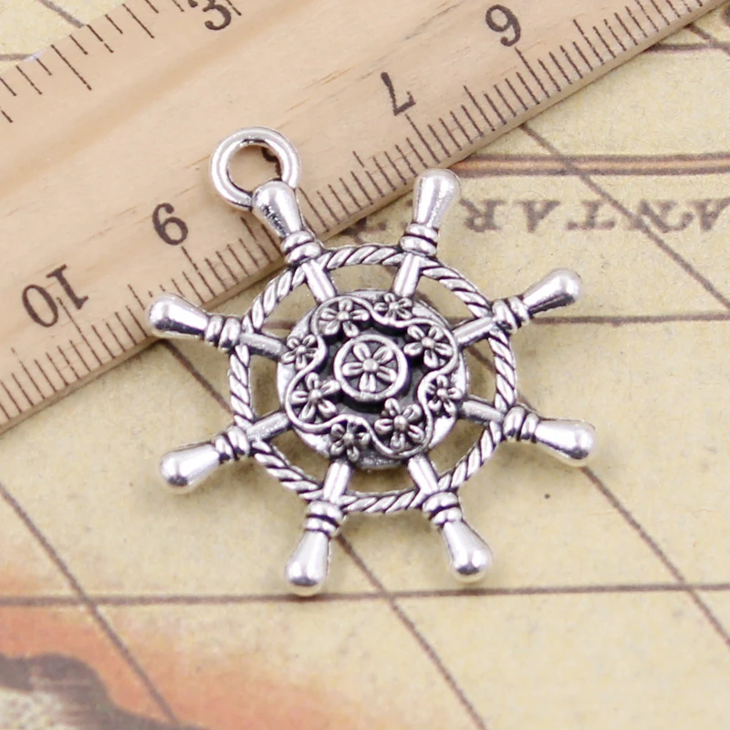 10 stücke Charms Hohl Ruder Helm 40x34mm Tibetischen Silber Farbe Anhänger Antiken Schmuck, Die DIY Handgemachten Handwerk