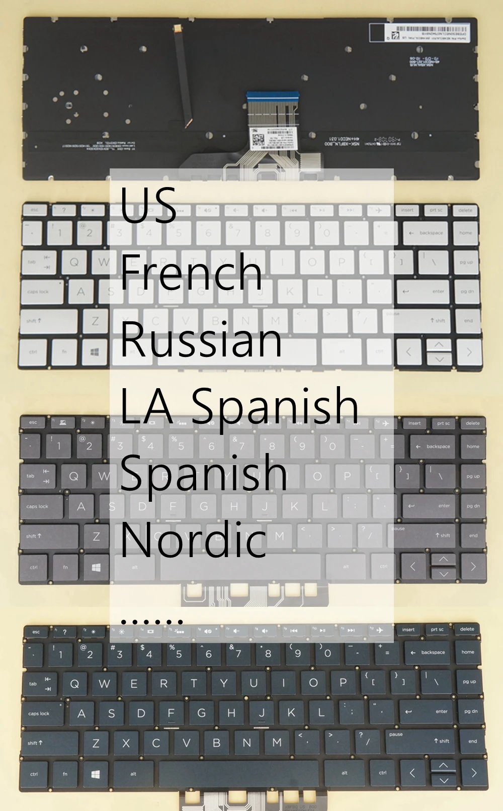 

US French Russian Latin Spanish Nordic Keyboard For HP Envy 13-ag000 13-ah0000 13t-ah100 13t-ah000 13-aq0000 13t-aq0000 Backlit