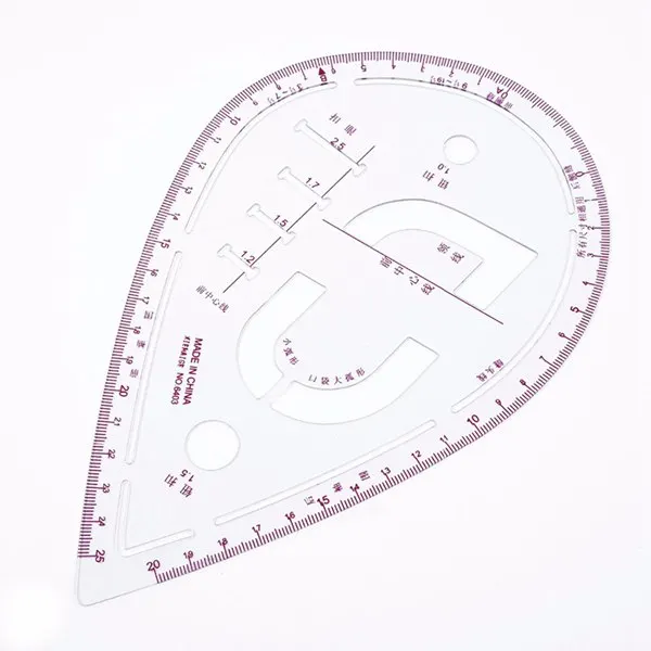 7Pcs/Set ruler tailor measuring curve kit transparent sewing drawing ruler ruler sleeve arm French cutting ruler paddle shap