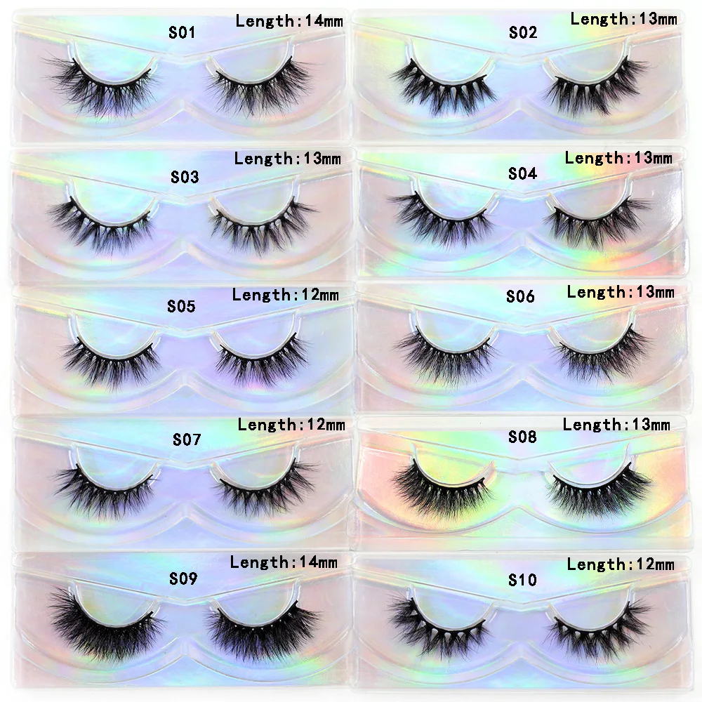 AMAOLASH Makeup 3D Mink Eyelashes Soft Fake Lashes  Kit Mink Lashes Extension Mink Eyelashes Handmade Reusable Eyelashes S01