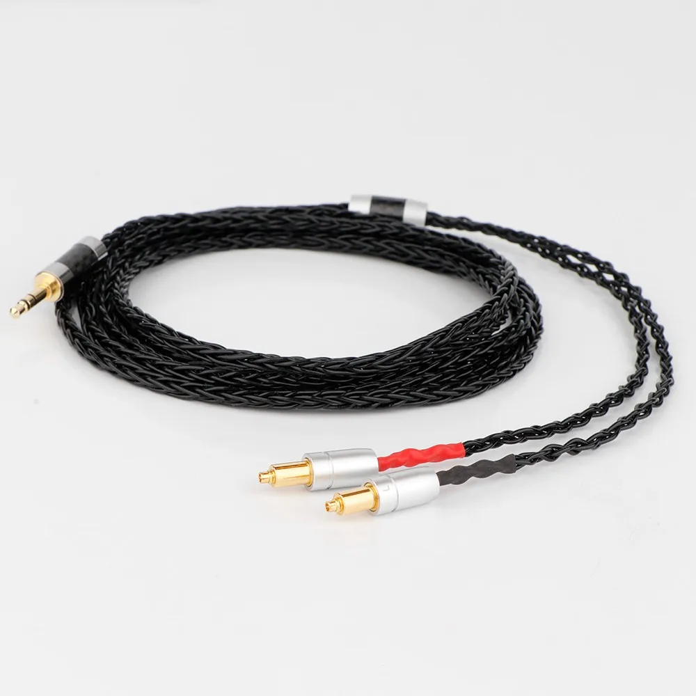 Preffair 8 Core 7N OCC cavo per auricolari intrecciato nero per cuffie Shure SRH1540 SRH1840 SRH1440