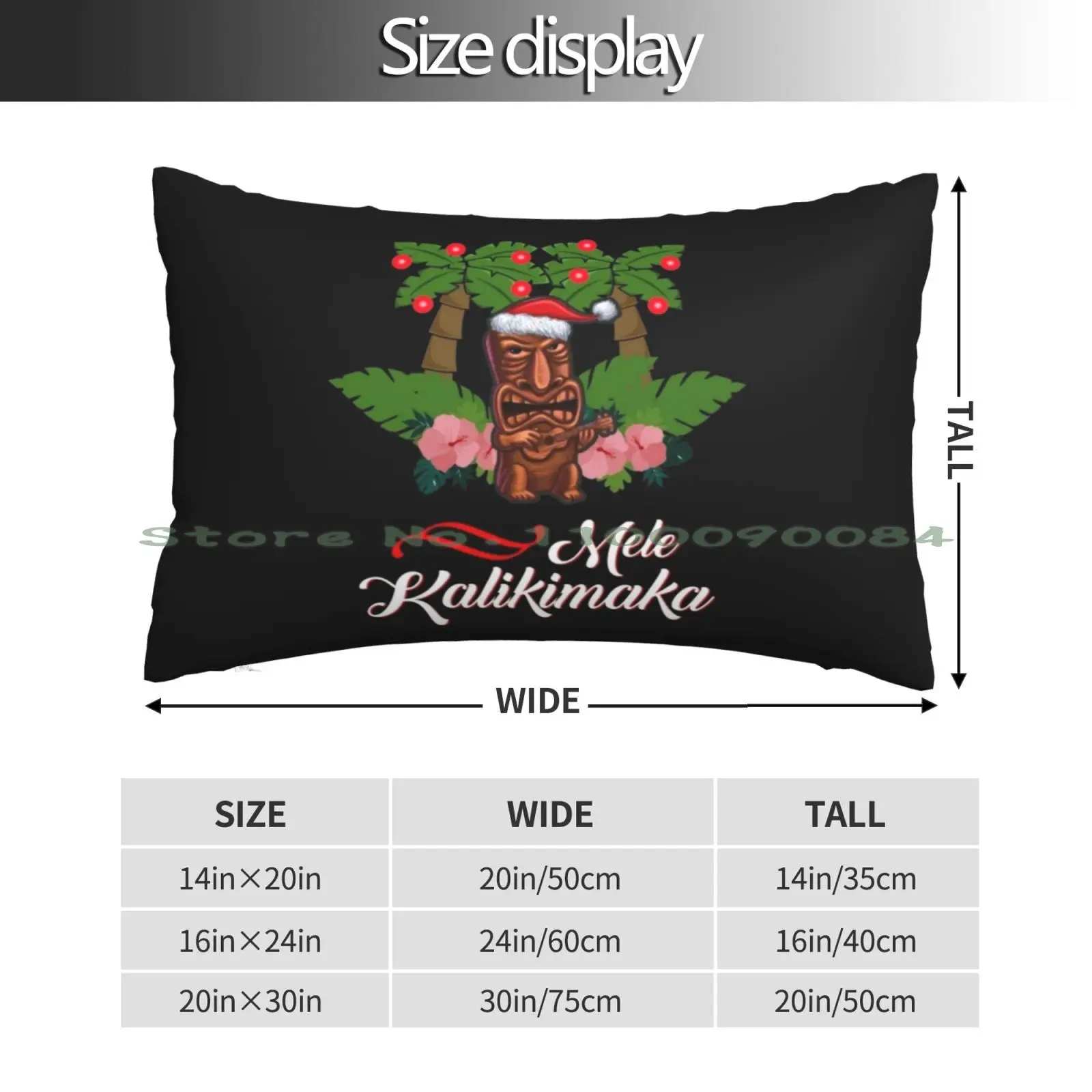 Mele Kalikimaka Tiki Merry Christmas Hawaii Design Gift Pillow Case 20x30 50*75 Sofa Bedroom Mele Kalikimaka Tiki Merry