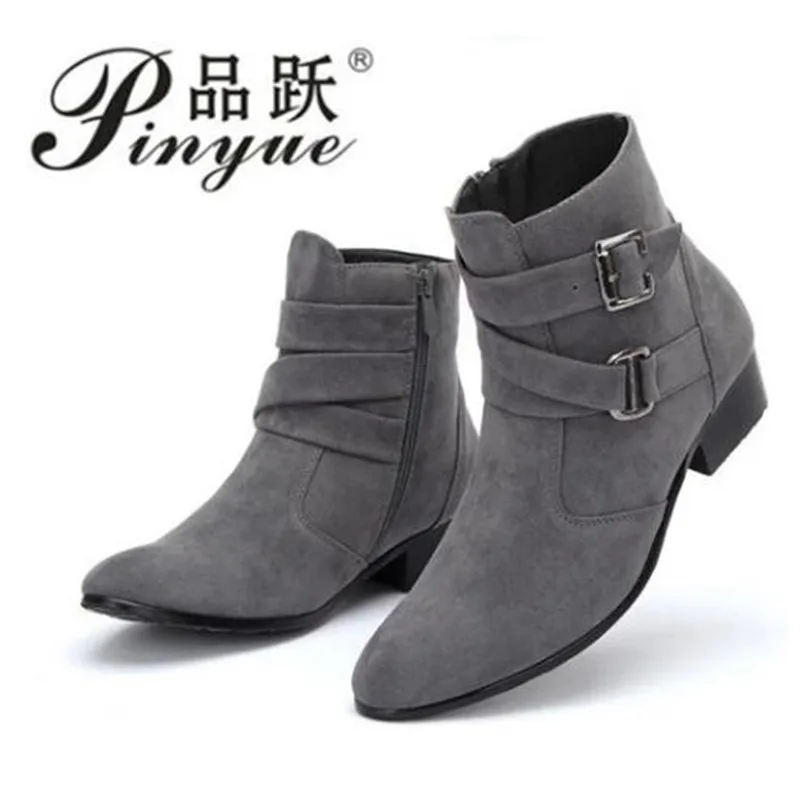 Buty męskie Moda Skórzane buty z mikrofibry Zimowe buty ze skóry nubukowej Ciepłe buty męskie Buty outdoorowe