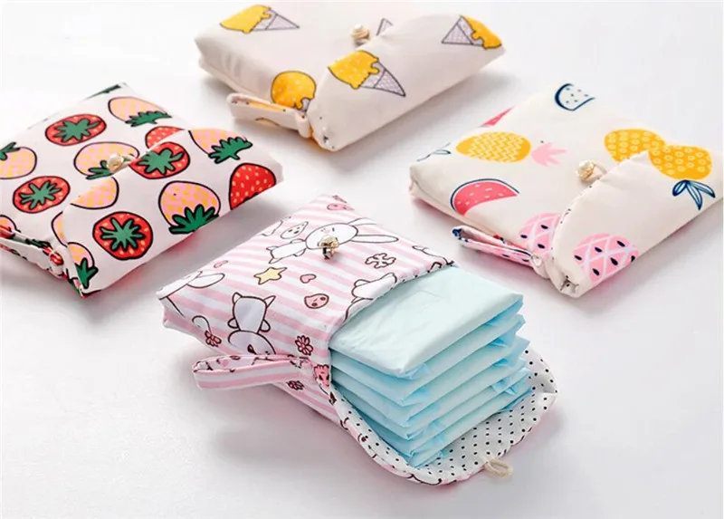 

New 100pcs/lot Sanitary Napkin Storage Bags Cotton Pads Package Bags Coin Jewelry Organizer Credit Card Pouch Case