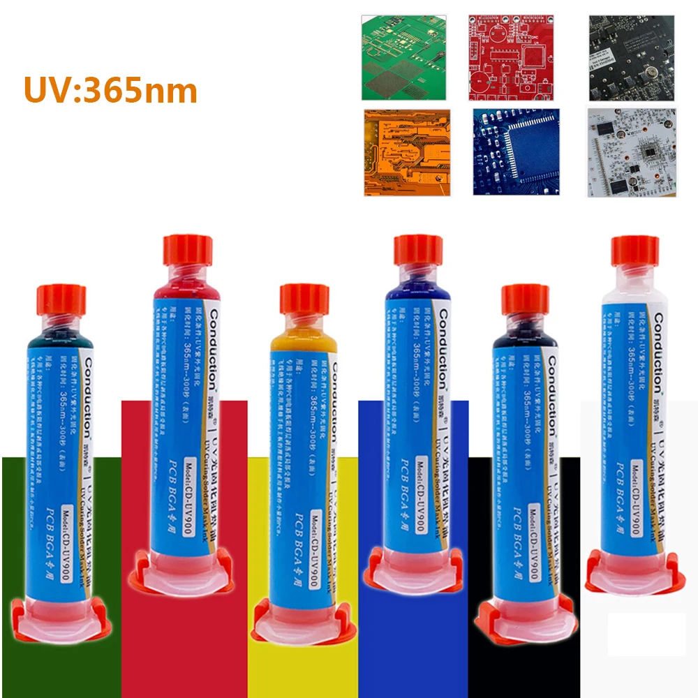 

6 colors green oil UV Light Curing BGA PCB Paint Solder Mask Ink Paint Welding Oil Soldering Paste Prevent Corrosive Arcing