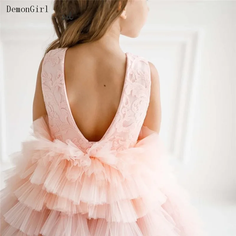 Puffy tule pequena princesa festa de aniversário rendas topo criança pano vestidos da menina flor natal ano novo vestidos