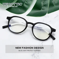 ZENOTTIC Fashion Round Anti Blue Light Blocking Reading Glasses Aspheric Glasses Women Men Presbyopia Computer Eyewear Diopter
