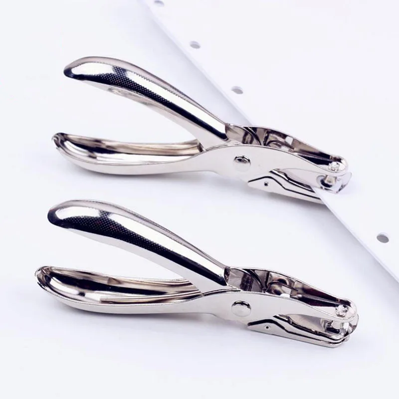 1pc Metal Single Hole Punching Pliers Punching Diameter 6mm Paper Depth 16mm Hand-Held Manual Puncher Office Stationery