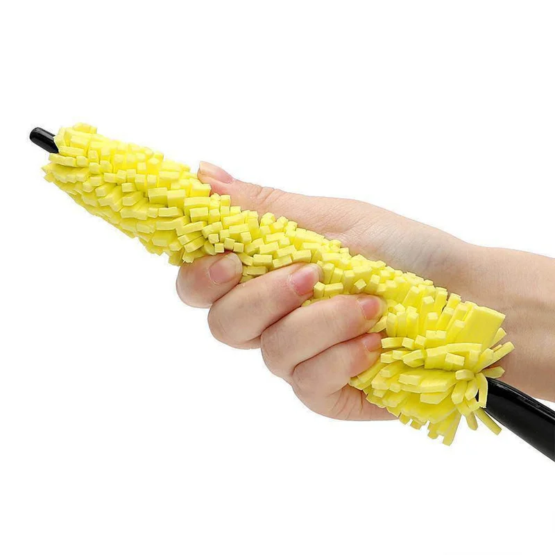 Auto Wheel Tire Rim Cleaning Brush Yellow Sponge Corn Styling Tyre Mud Remover Detailing Cleaning Tool Universal Car Accessories