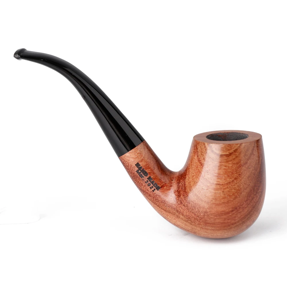 MUXIANG 10 Tools Kits 2 in 1 Wooden Rosewood Long Smoking Accessory Tobacco Pipes With 9mm Filter Two Acrylic Pipe Bends Stem