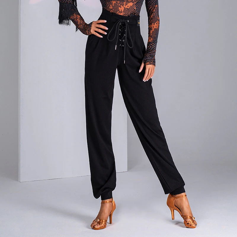 ใหม่ Latin Dance กางเกงผู้หญิงสายรัดเอวหลวมเสื้อผ้า Chacha Rumba Latin ฝึกสวมใส่ห้องบอลรูมเต้นรํากางเกง DNV15497