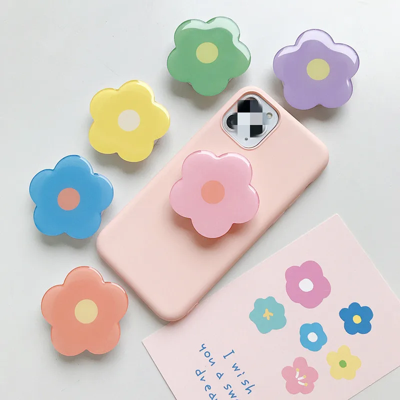 Universal Phone Holder Cute Cartoon Round Extend Phone Case Holder Girl Mobile Phone Decorations Finger Ring Stand Bracket