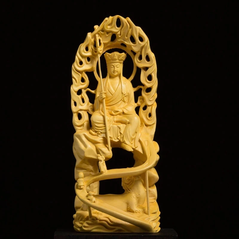 

Скульптура Ksitigarbha из бокса 15 см, резьба по дереву, статуя Будды, домашний декор