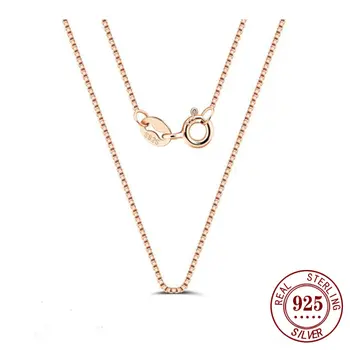 שרשרת שרשרת זהב צהוב לבן 18 קראט, כסף סטרלינג 925 אמיתי, 0.6 מ 6 best sales שרשרת זהב לבן 18 קראט - №1