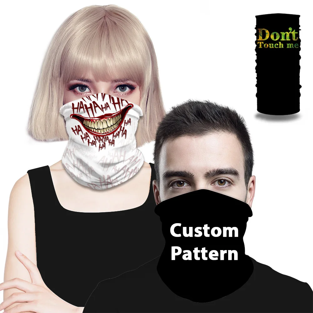 Personalizado máscara facial esportes bandana 3d sem costura magia pendurar orelha pescoço gaiter capa correndo ciclismo cachecol tubo reutilizável máscaras engraçadas