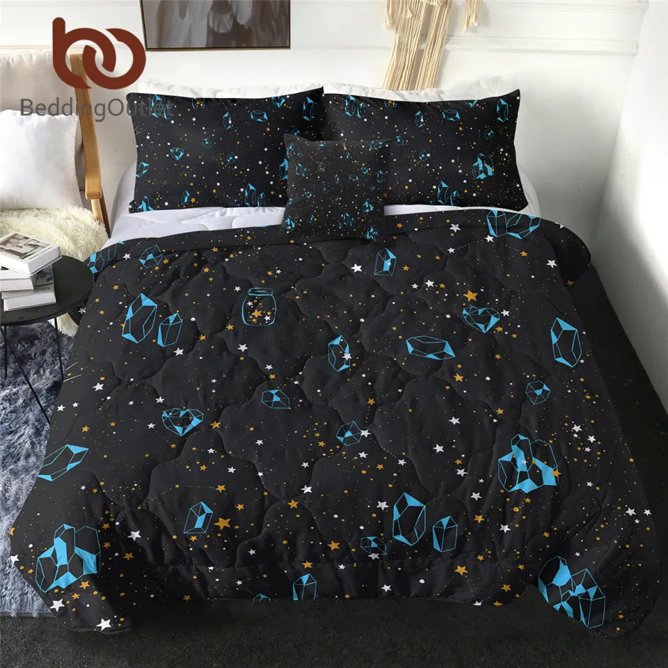 

BeddingOutlet Drifting Bottle Comforter Set Krystal Bed Cover Stellar Sky Quilt Cover 3D Blue Bed Linen the Plough Home Decor