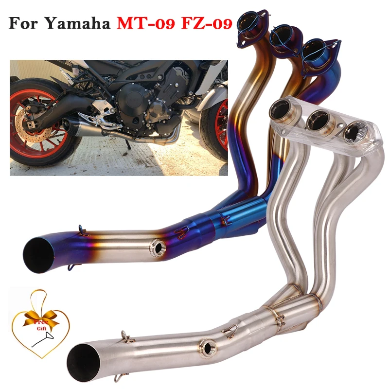 

Slip On For Yamaha MT-09 FZ-09 MT09 FZ09 Motorcycle Exhaust Pipe Escape Systems Modified Front Middle Link Pipe 51mm