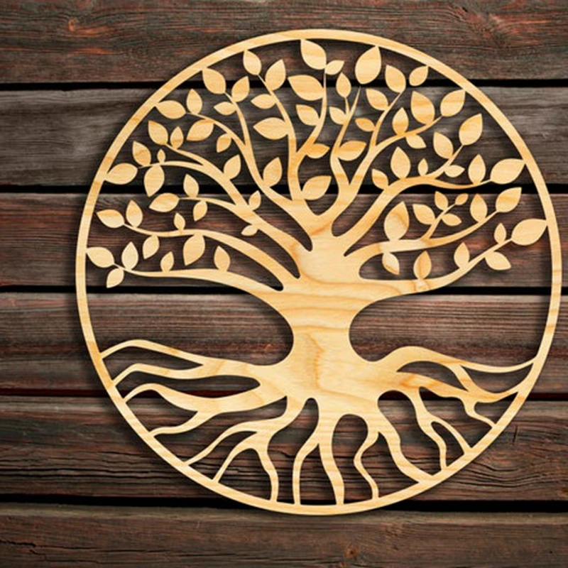 10pcs Tree of Life wall decor from natural wood Unfinished Blank Tree of life wood door hangers sign