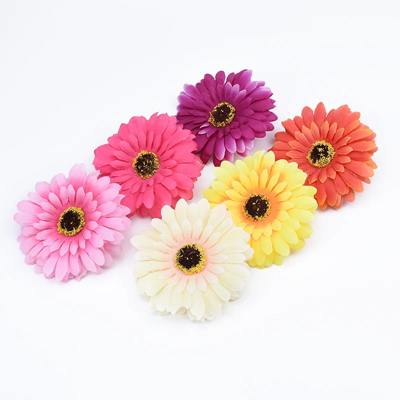 50/100 Stück Künstliche Blumen aus Seide, Gerbera-Blumen für Wanddekoration, Hochzeit, Brautaccessoires, Ausverkauf, Scrapbooking, Heimdekoration, DIY-Geschenkbox – Detail 16