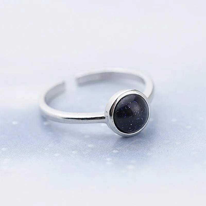 Cellacity trendy new 925 silver ring with round black gemstone charm finger ring for women Anniversary Gifts  Jewelry