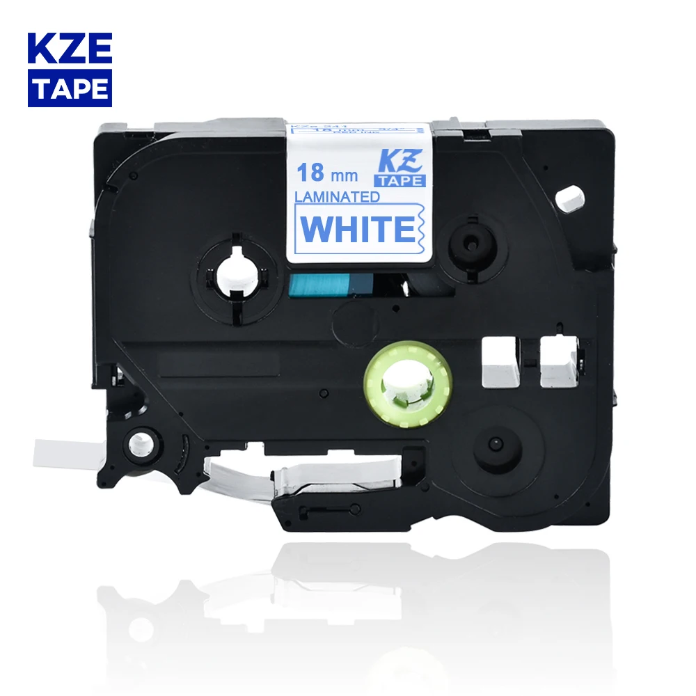 18mm Tze243 Blue on White Laminated Label Tape Cassette Cartridge label ribbon tze tape Tze-243 tze 243 tze243 for P-touch PT