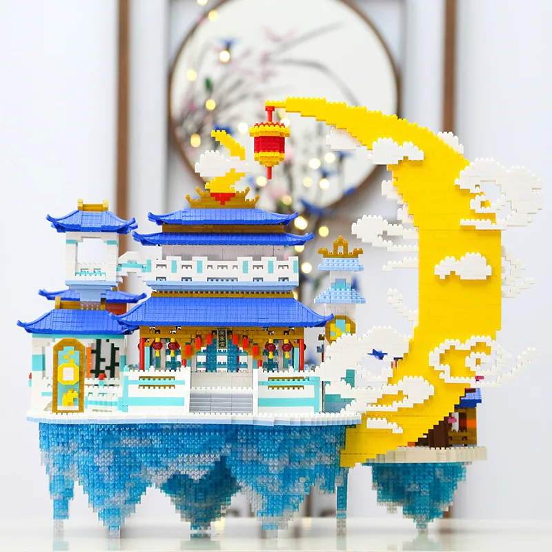 

8008pcs+ Moon Palace Micro Building Blocks Chinese Culture Architecture 3D Model YZ080 Mini Diamond Bricks Toys For Kid Gift