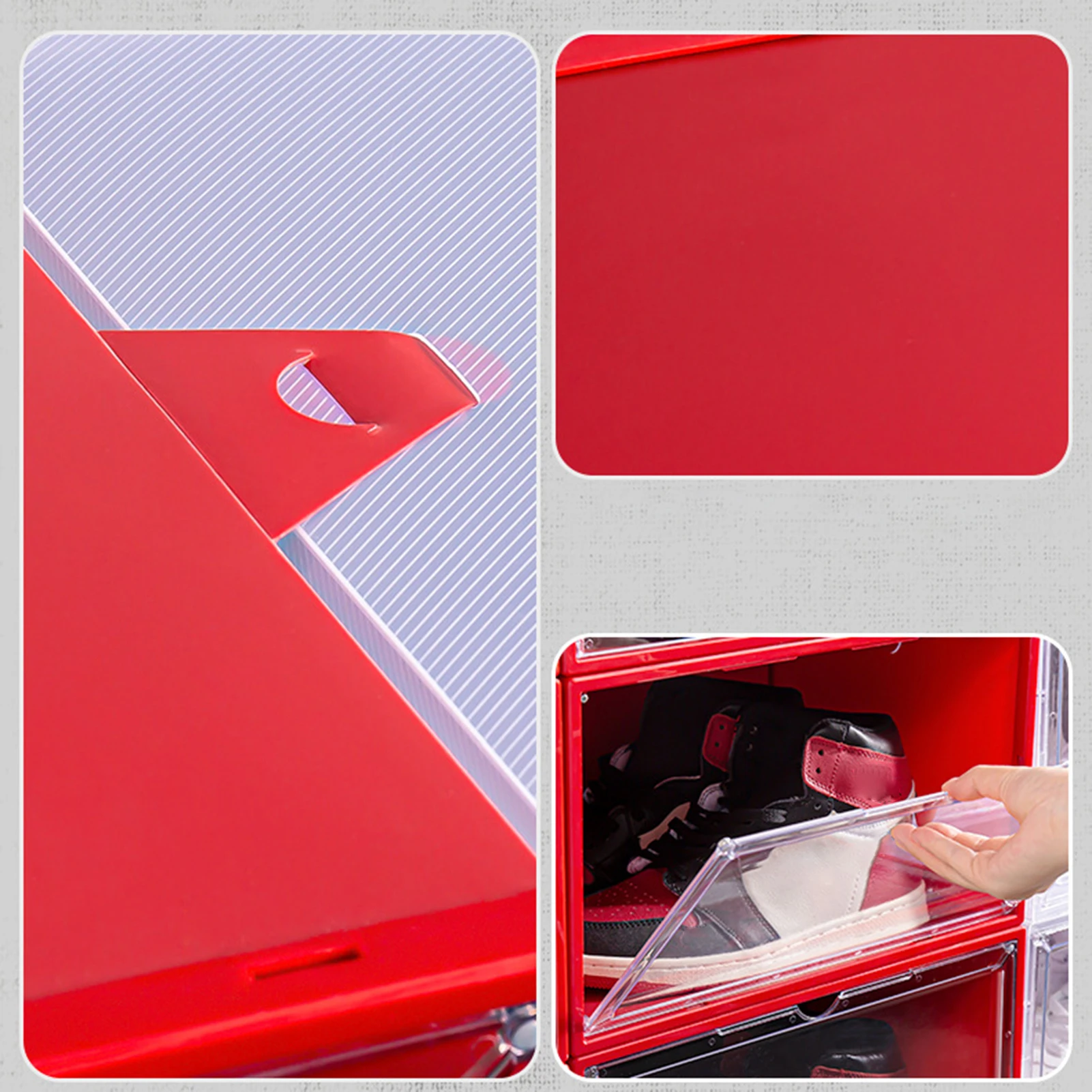 Foldable Transparent Shoes Box Plastic Storage Shoes Organizers Drawer Case Shelf Stackable Shoes Cabinet Display Boxes Shoebox