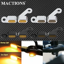 Motorcycle 2Pcs LED Turn Signal Indicators Amber Running Lights Mini Lamp E Mark For Harley Sportster XL883 1200 72 48 2004-2024