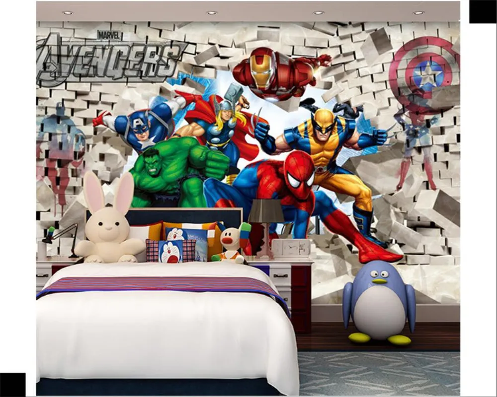 Xuesu 3D Behang Mural 8D Kinderkamer Cartoon Jongen Slaapkamer Achtergrond Muur Interieur Decoratie Muurschildering