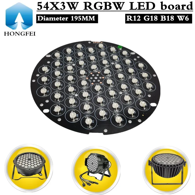 lampada led granulo fase par lampada granulo placa rgbw 54x3w par 01