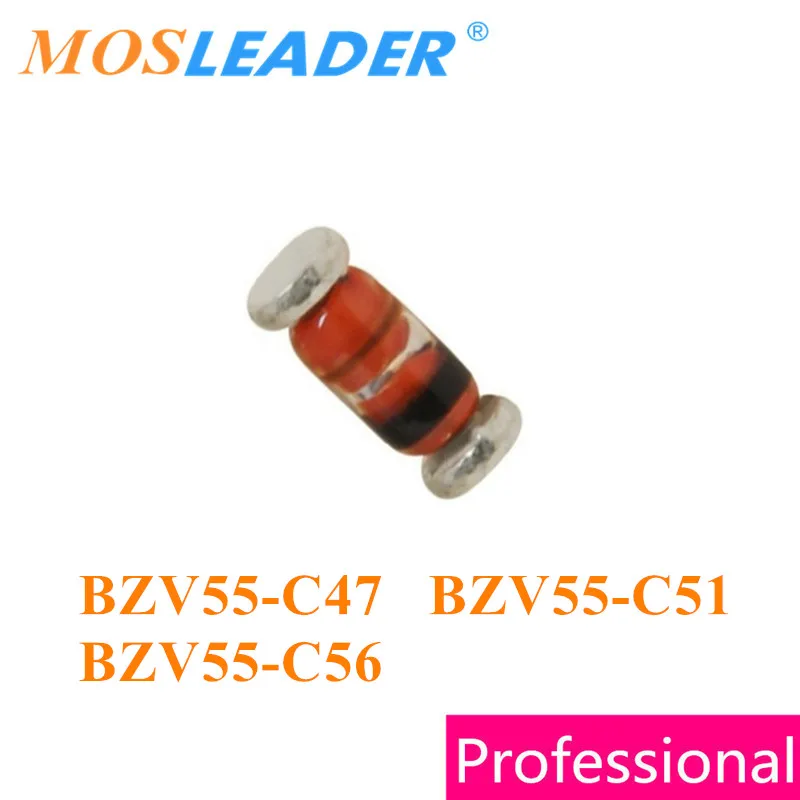 Mosleader 2500PCS LL34 BZV55-C47 BZV55-C51 BZV55-C56 SOD80C BZV55 Series 47V 51V 56V BZV55C47 BZV55C51 BZV55C56