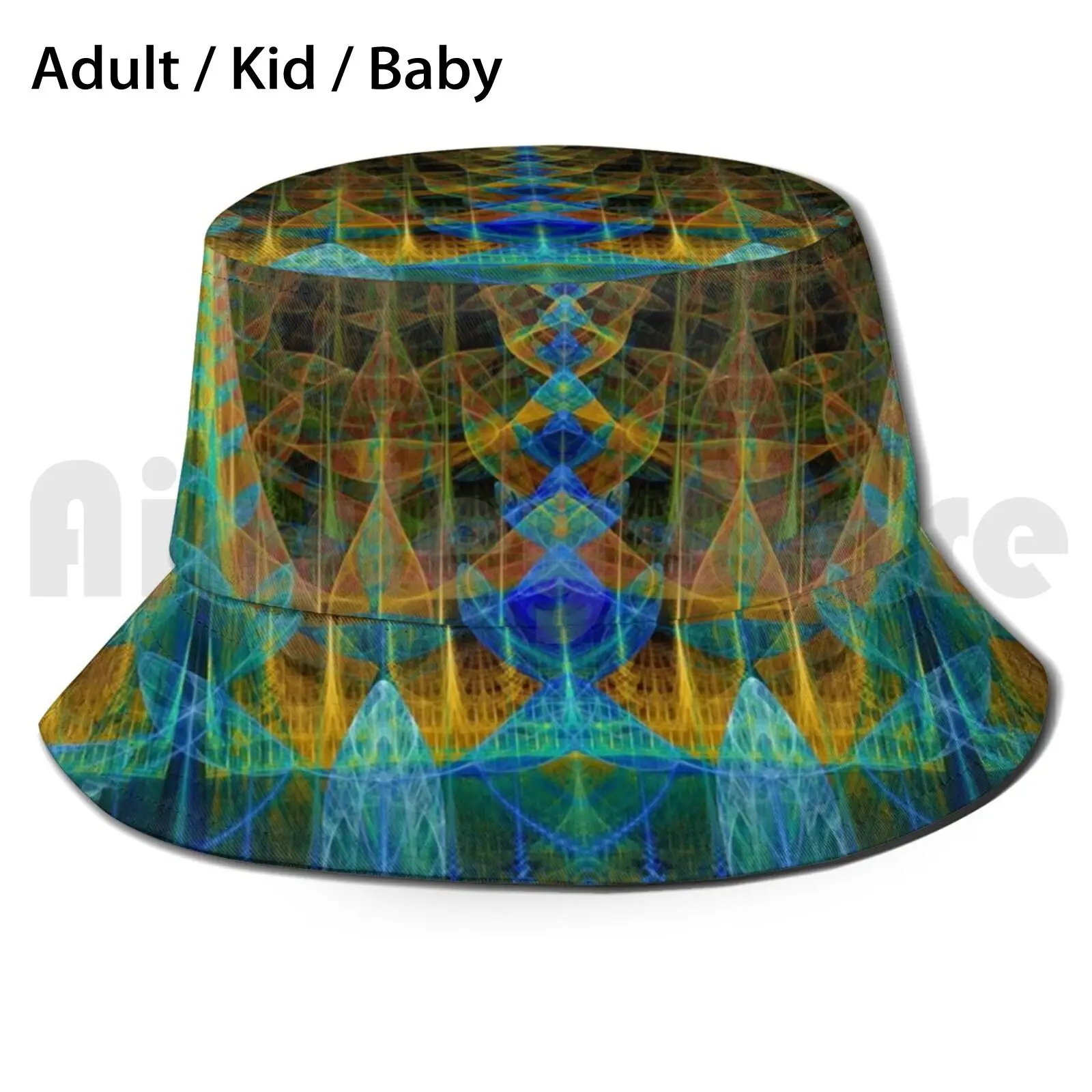 Strings Mood V1Onfx. Sun Hat Foldable UV Protection Ohdz Lights Abstract Cool Black Color Abstrac Fractal