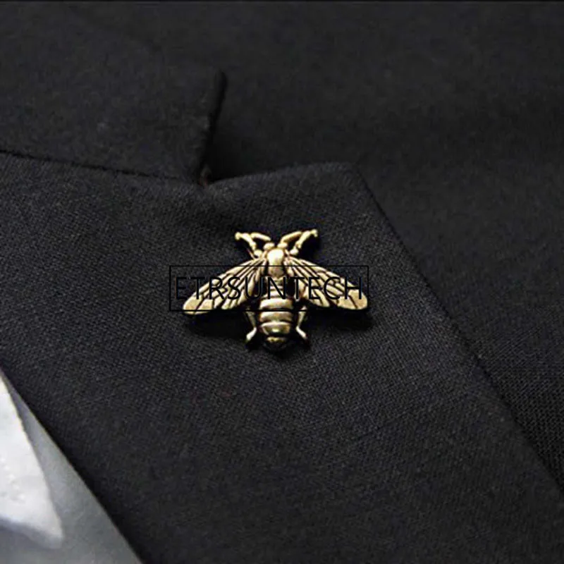 

500pcs Bee Brooch Pins For Men Women Retro Cute Silver Gold Bee Insect Brooch Broach Needle Accessories Party Favor Gift