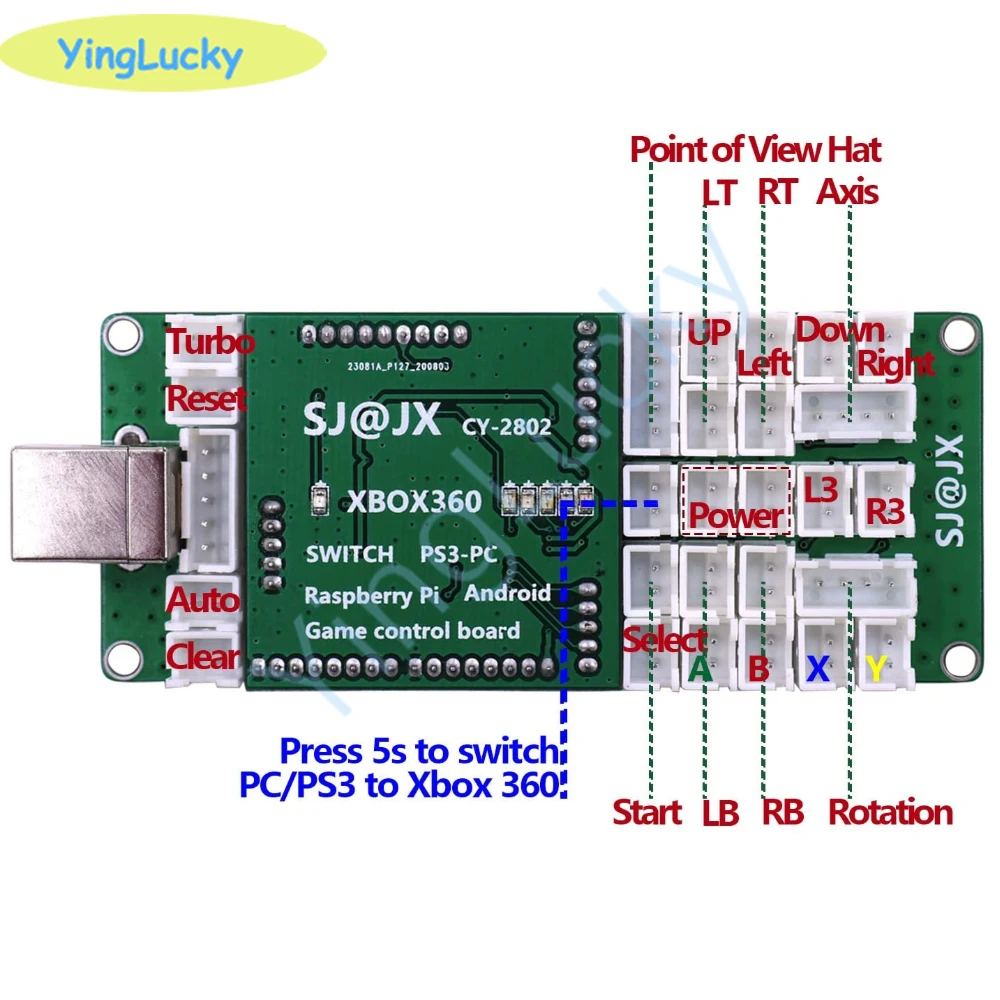 New arcade joystick encoder Xbox 360 controller chip is suitable for Windows Andrews Raspberry Pi