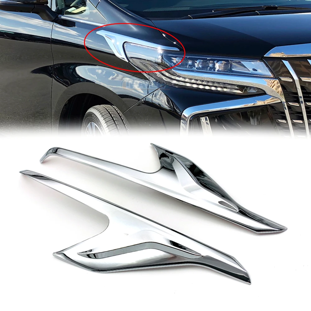 Car Accessories For Toyota Alphard AH30 2019 Sport Edition  Exterior modified electroplating headlight eyebrow trim