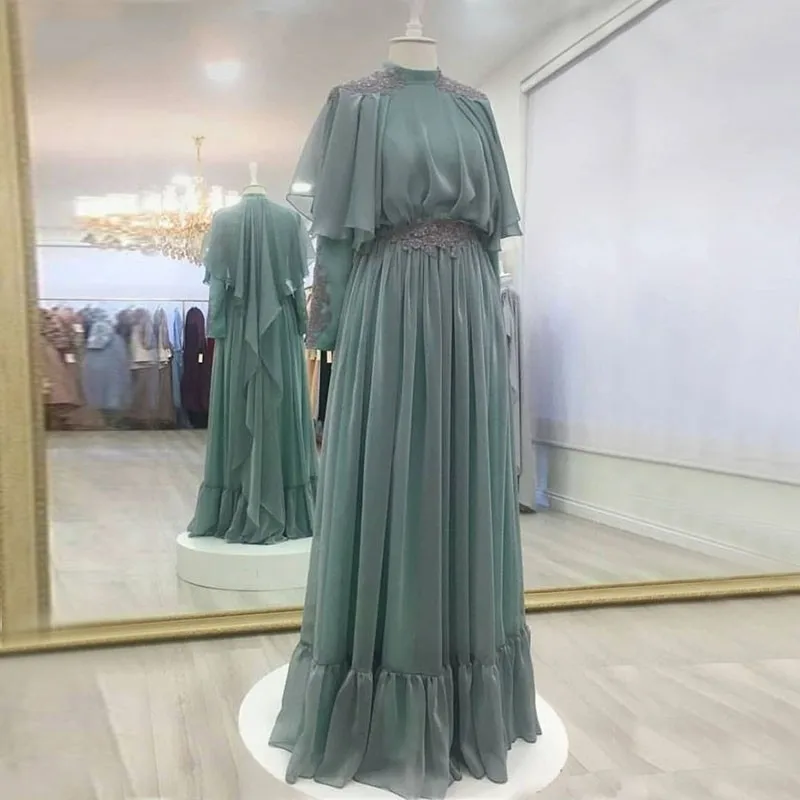 Moslim Avond Prom Jurken 2020 Lange Vrouw Party Night Elegante Plus Size Arabische Formele Toga