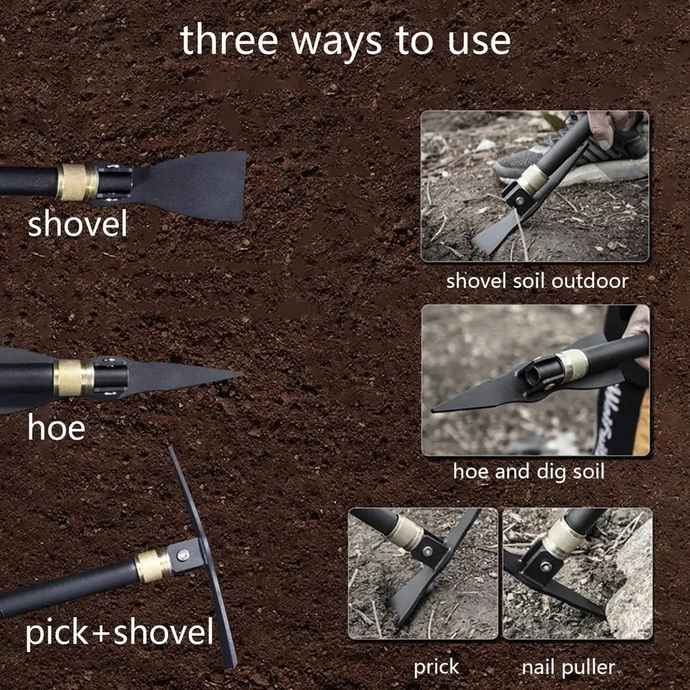 Imagem -02 - Dobrável Multifuncional com Bolsa de Transporte Pás Acampamento Portátil Leve para Diggingtactical pá Pickaxe Hoe pá