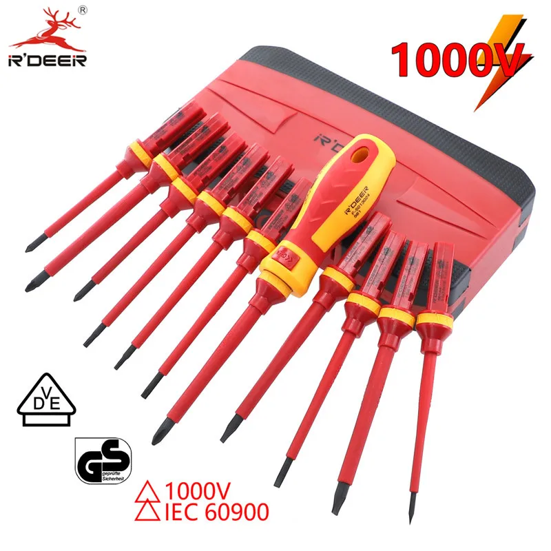 13 Pcs VED Insulated Screwdriver Set CR-V High Voltage 1000V Magnetic Phillips Slotted Torx Screwdriver Durable Hand Tools