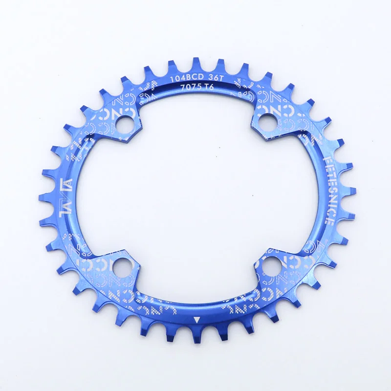 FETESNICE Chainwheel 104BCD 36T Mountain Bike Oval Chainring A7075 Alloy Bicycle Oval Chainwheel For Mtb Road Bike