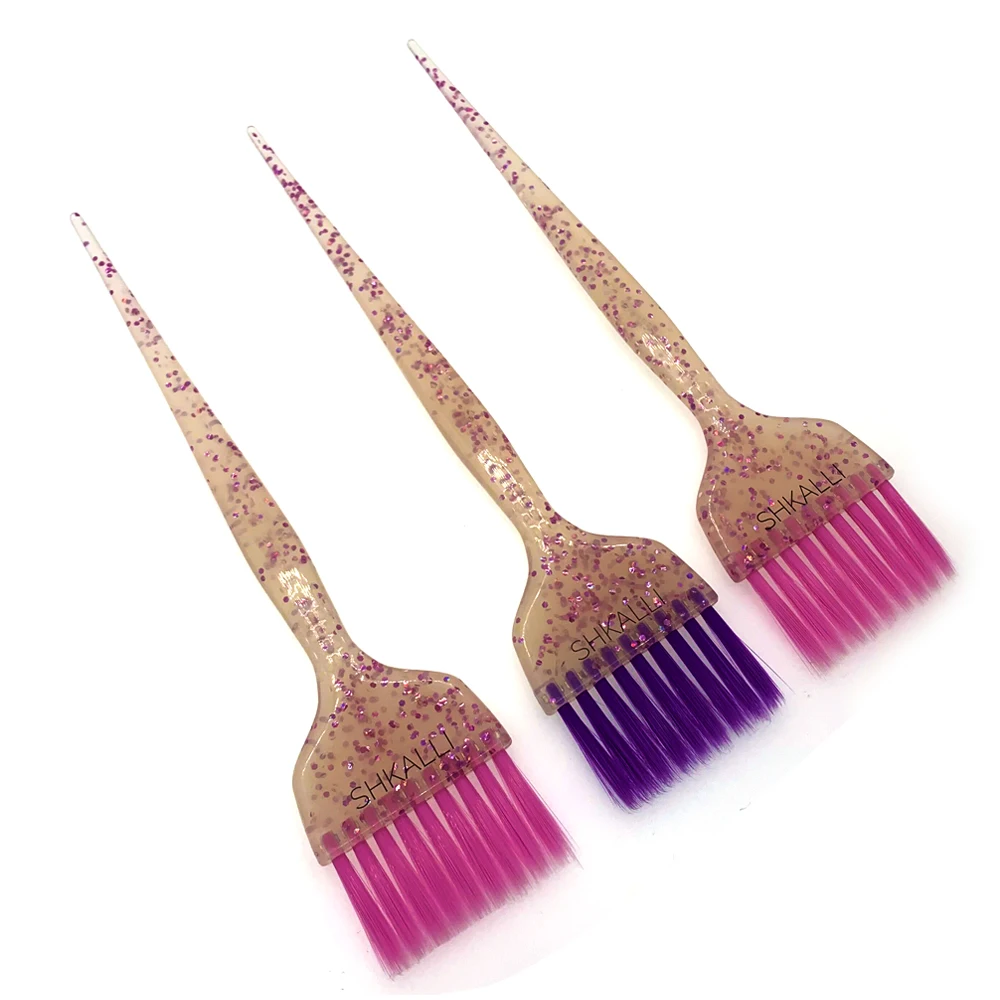 3ชิ้น/เซ็ตGlitter Hair Dyingแปรง44มม.ขนาดผมสีTint Perm Highlight Hairbrushes Hairdressingอุปกรณ์1435