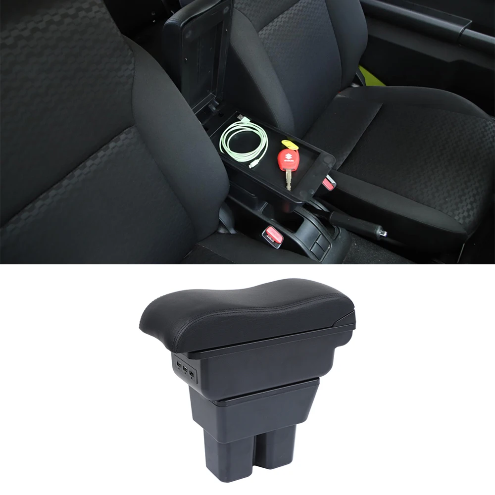 

Car Console Center Armrest Box Assembly for Suzuki Jimny 2019 2020 2021 2022 2023 JB64 JB74 Accessories with 3 USB Charge Port