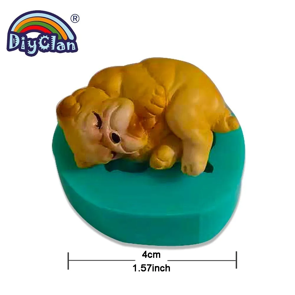 Mini Bulldog Silicone Mold Chocolate Cake Decorating Tools Dog Animal Theme Candle Soap Mould Plaster Cement Polymer Clay Form