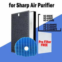 FZ-C150HFE FZ-C150DFE FZ-C100MFE Air Purifier Hepa Filter and Carbon Filter for Sharp KC-A60E KC-860E KC-C150E KC-860U Series