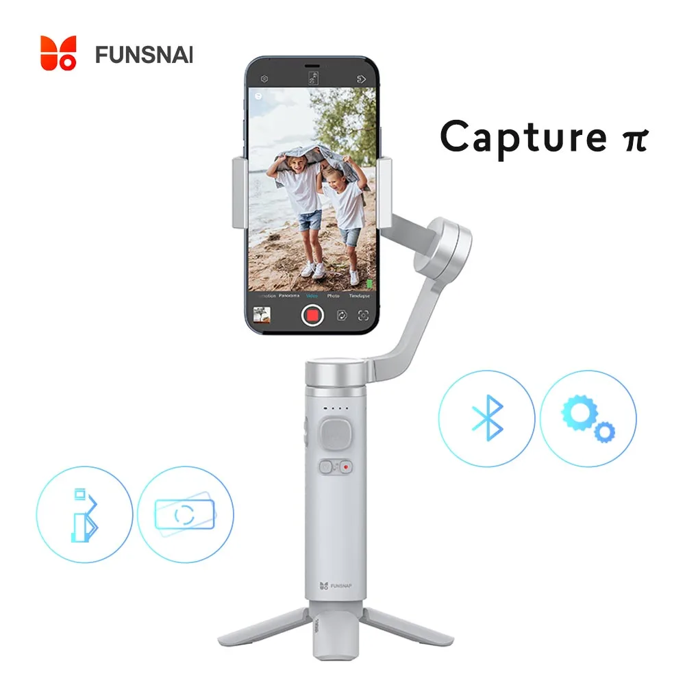 

Funsnap Capture π Selfie Stick 3-Axis Foldable Stabilizer for iPhone XIAOMI HUAWEI Phone Pocket Handheld Gimbal For Vlog Video