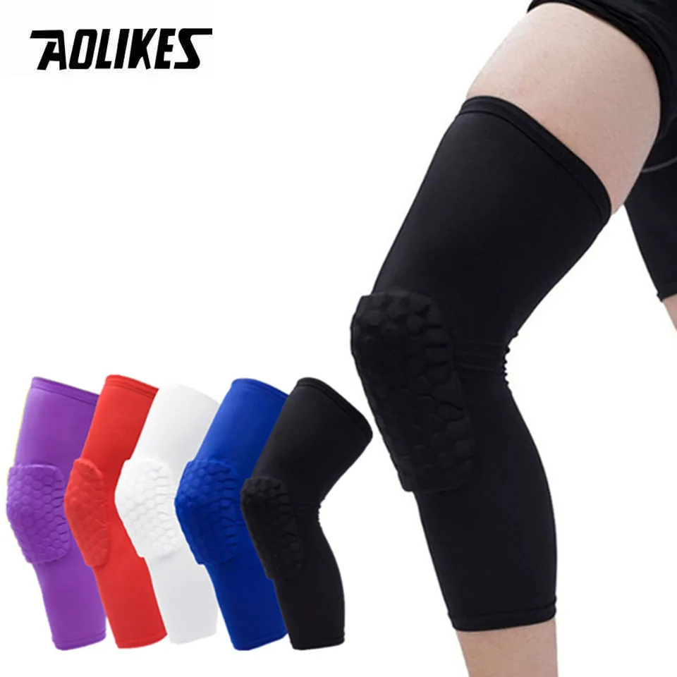 AOLIKES 1 sztuk ochraniacze na kolana do koszykówki rękaw Honeycomb Brace elastyczny Kneepad ochronny sprzęt Patella Foam wsparcie siatkówka wsparcie