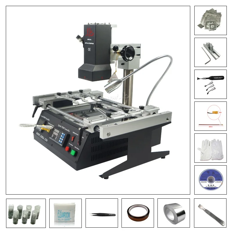 BGA Station 2 Zones Infrared Heater 2300W Repair Soldering Station with BGA Reballing Stencils Kits & Machine Repair Tool