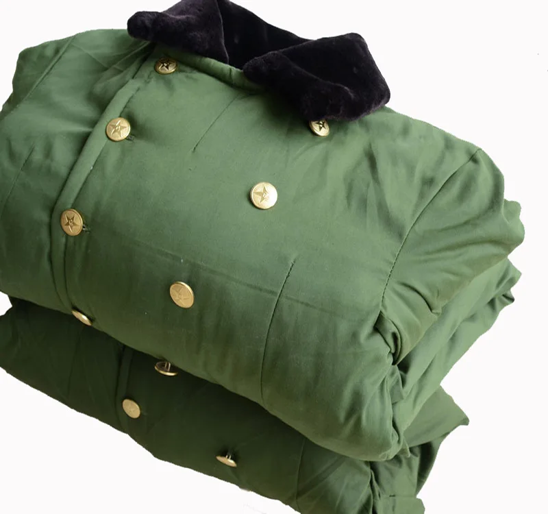 Verde militare uomo lungo cotone soprabito guardia di sicurezza inverno caldo addensare allungare le donne velluto imbottito all\'aperto resistenza