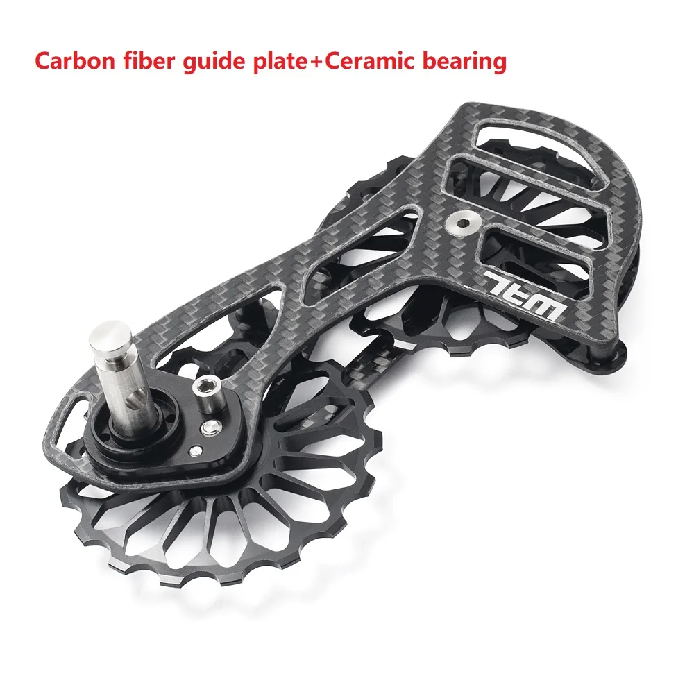 Bicycle Carbon Fiber Ceramic Rear Derailleur 17T Pulley Guide Wheel for  R7000 R8000 Bicycle Accessories